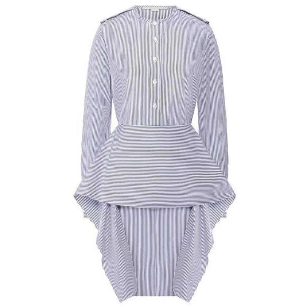 Stella McCartney Blue / White 2019 Striped Long Sleeved Work/Office Dress - used